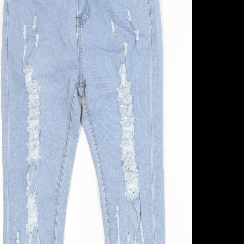 Preworn  Womens Blue  Cotton Skinny Jeans Size L L29 in Regular