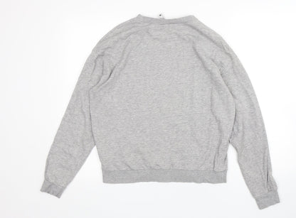 Preloved H&M Womens Grey  Cotton Pullover Sweatshirt Size M - Back