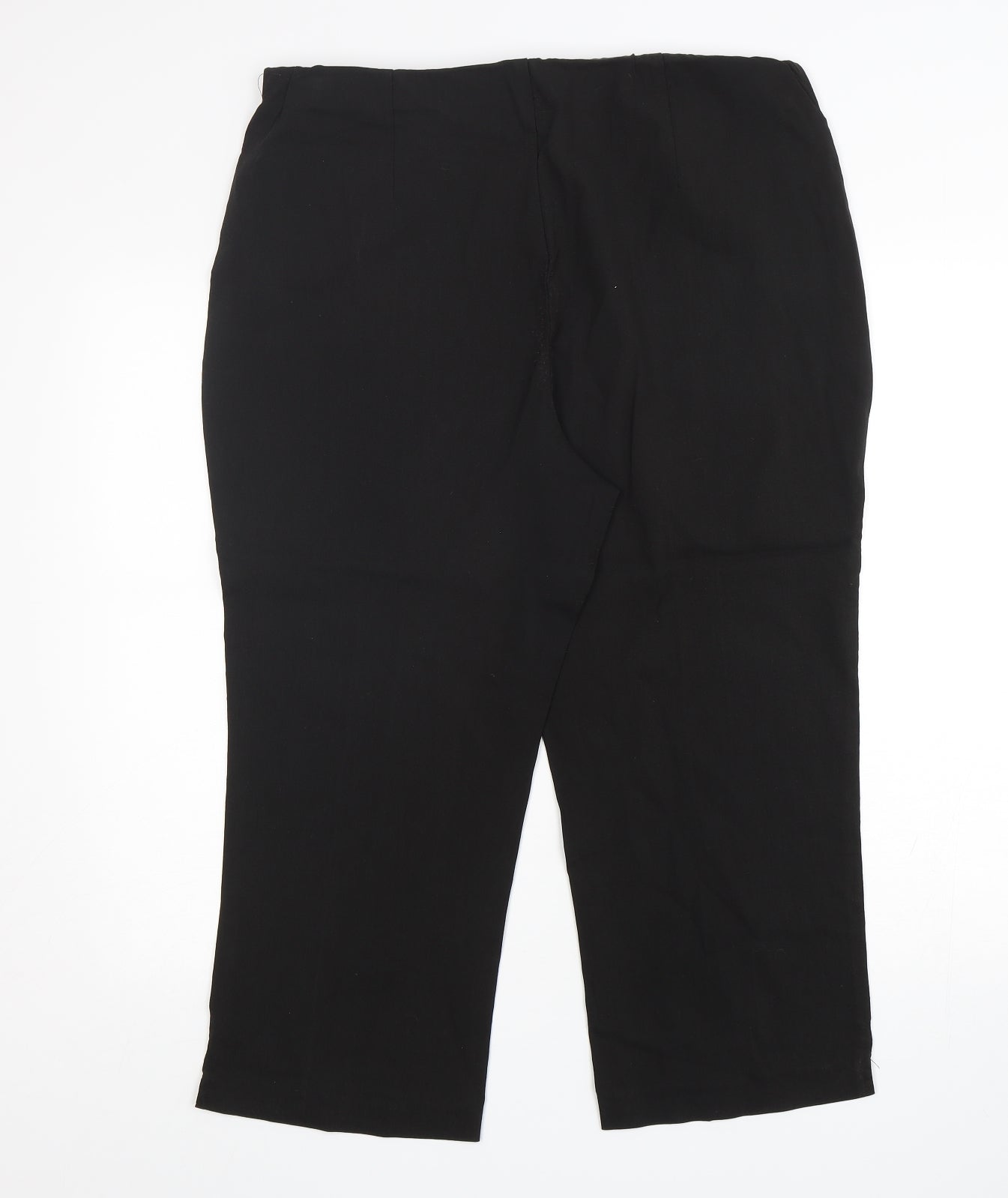 For Women Womens Black  Polyester Cropped Trousers Size 18 L22 in Regular