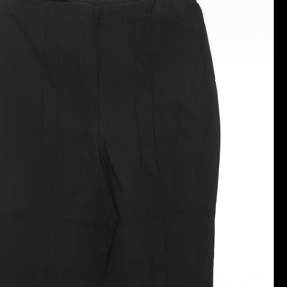 For Women Womens Black  Polyester Cropped Trousers Size 18 L22 in Regular