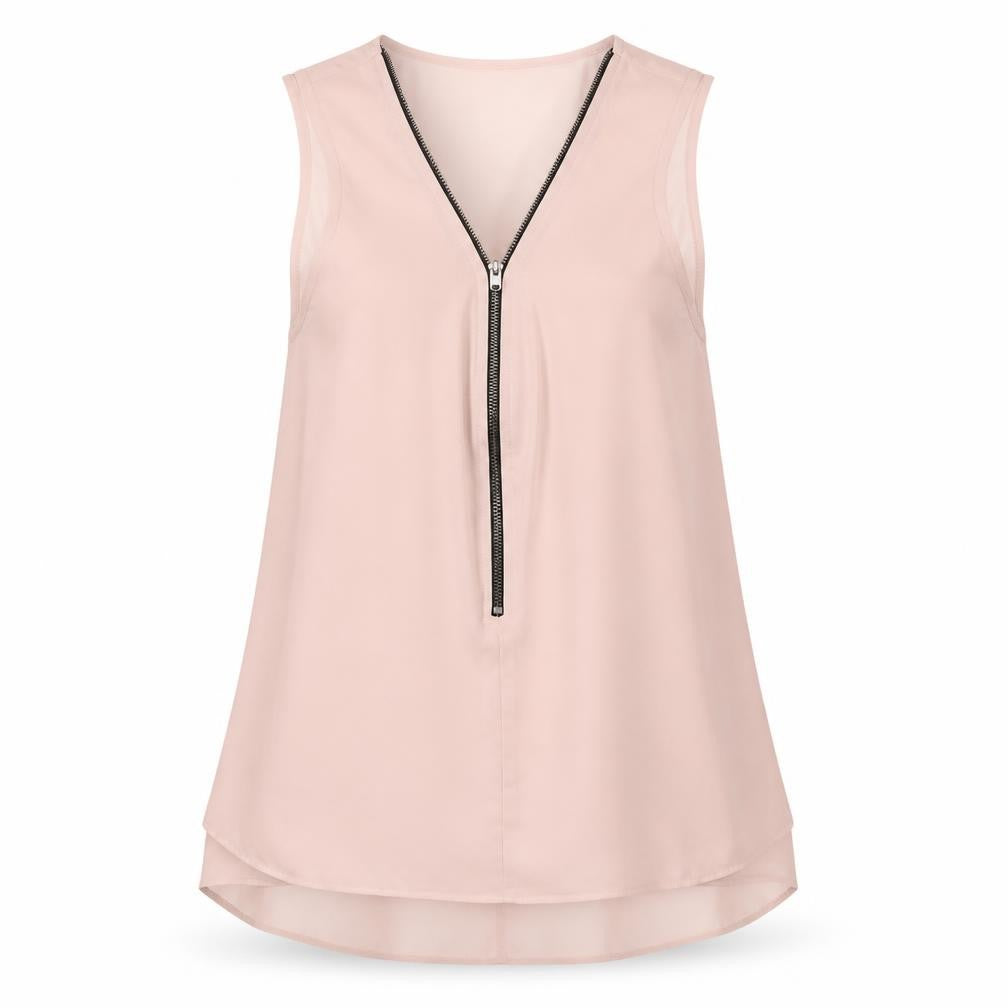 Topshop Womens Pink  Polyester Basic Blouse Size 12 V-Neck