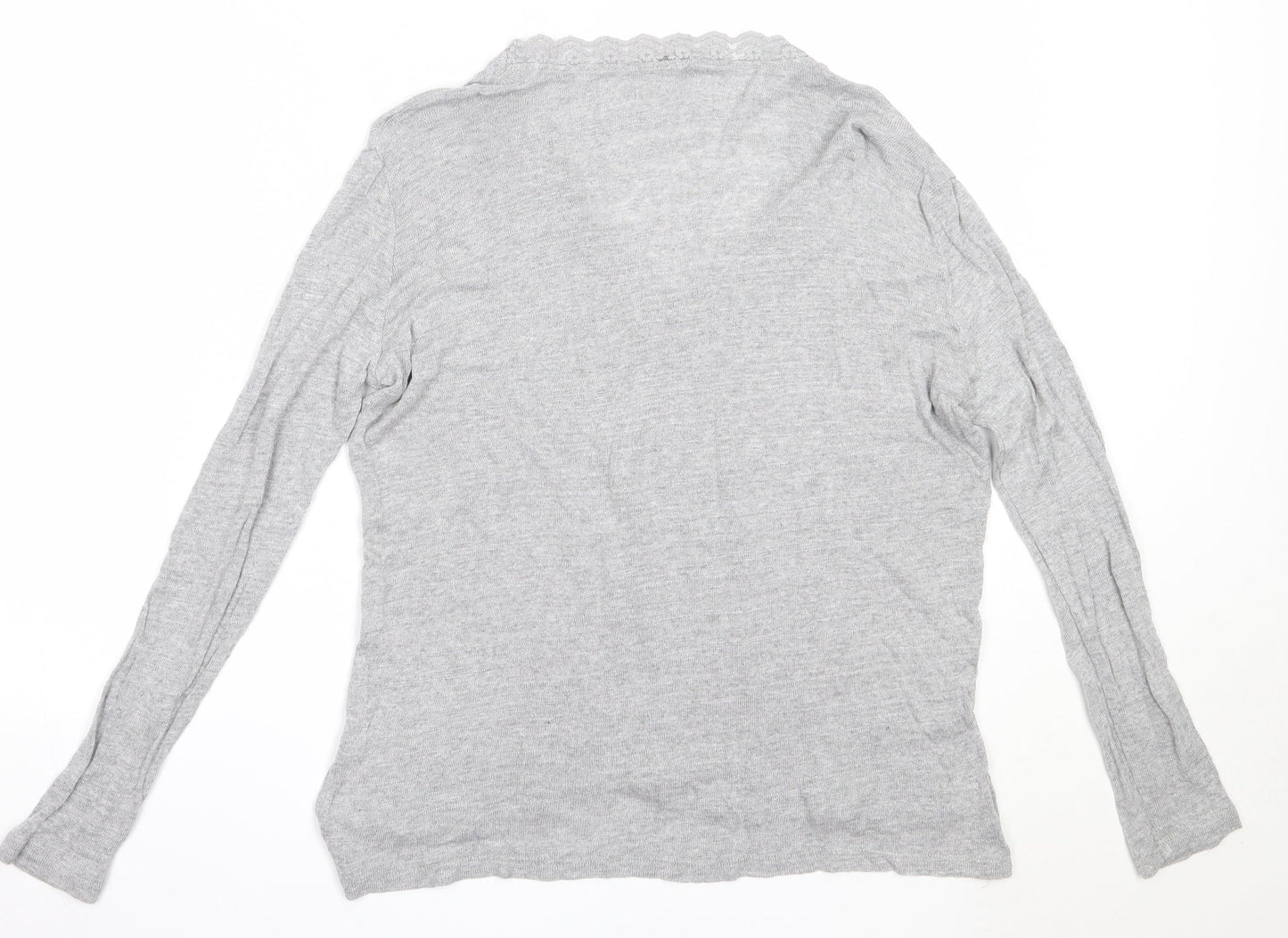 Stradivarius Womens Grey V-Neck  Acrylic Pullover Jumper Size M