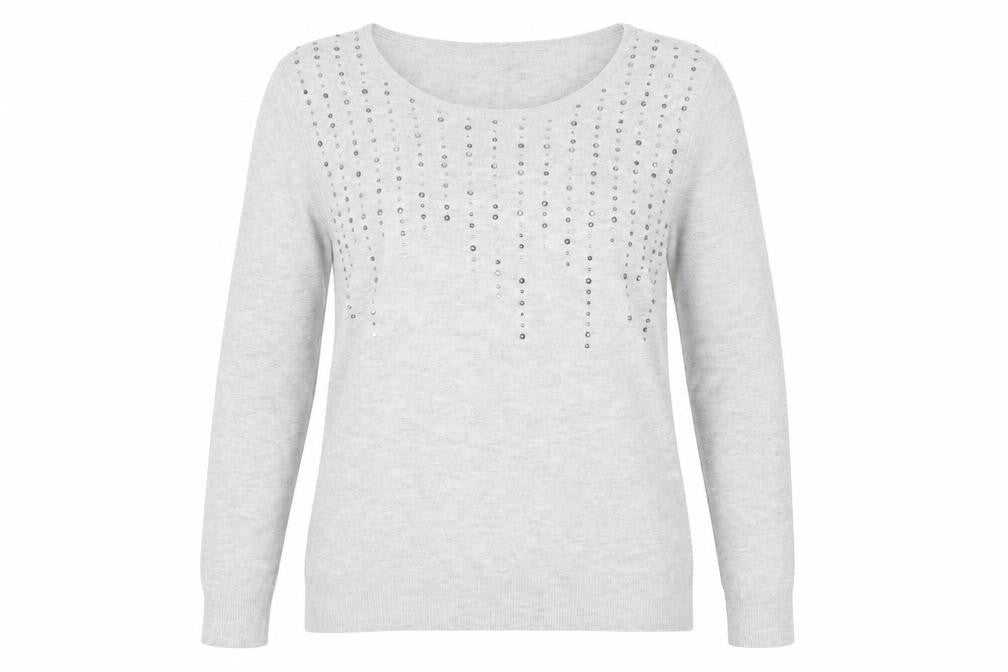 George Womens Grey Round Neck  Viscose Pullover Jumper Size 12