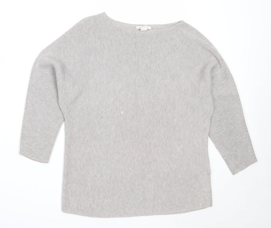 H&M Womens Grey Round Neck  Viscose Pullover Jumper Size XS