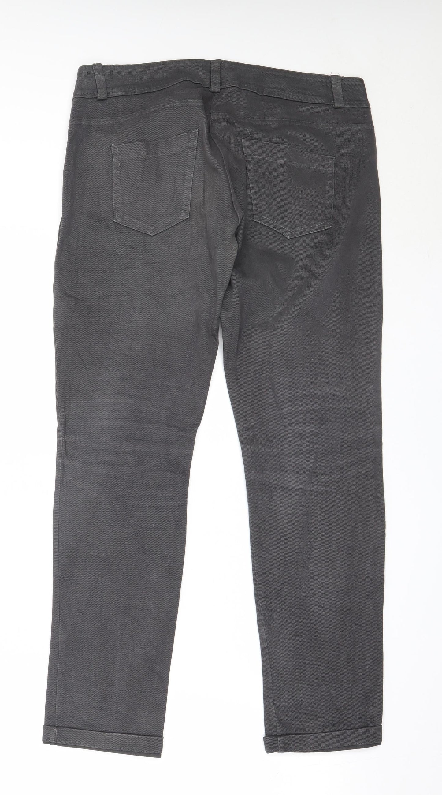 Preworn Womens Grey  Cotton Trousers  Size M L28 in Regular