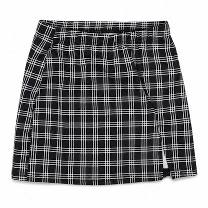 SHEIN Womens Blue Check Polyester A-Line Skirt Size XS