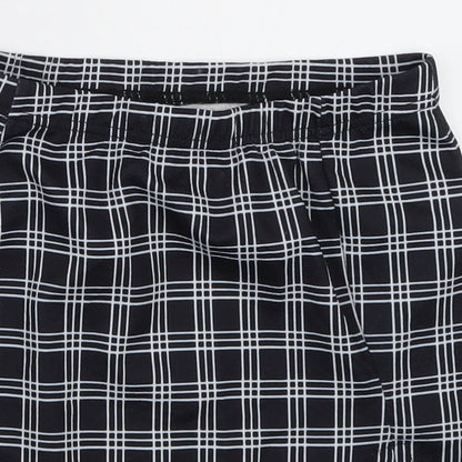SHEIN Womens Blue Check Polyester A-Line Skirt Size XS