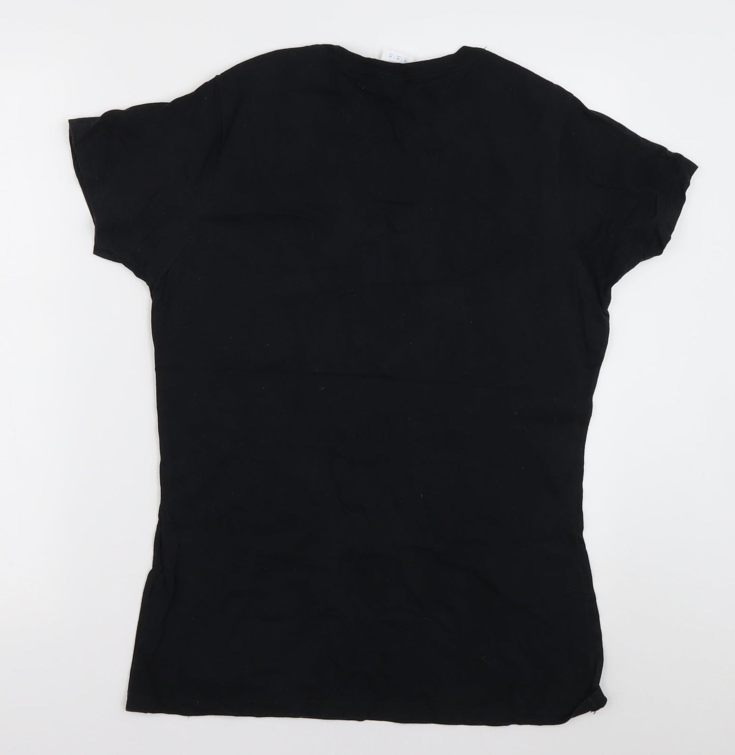 Port & Company Womens Black  Cotton Basic T-Shirt Size M Crew Neck - made in 1991