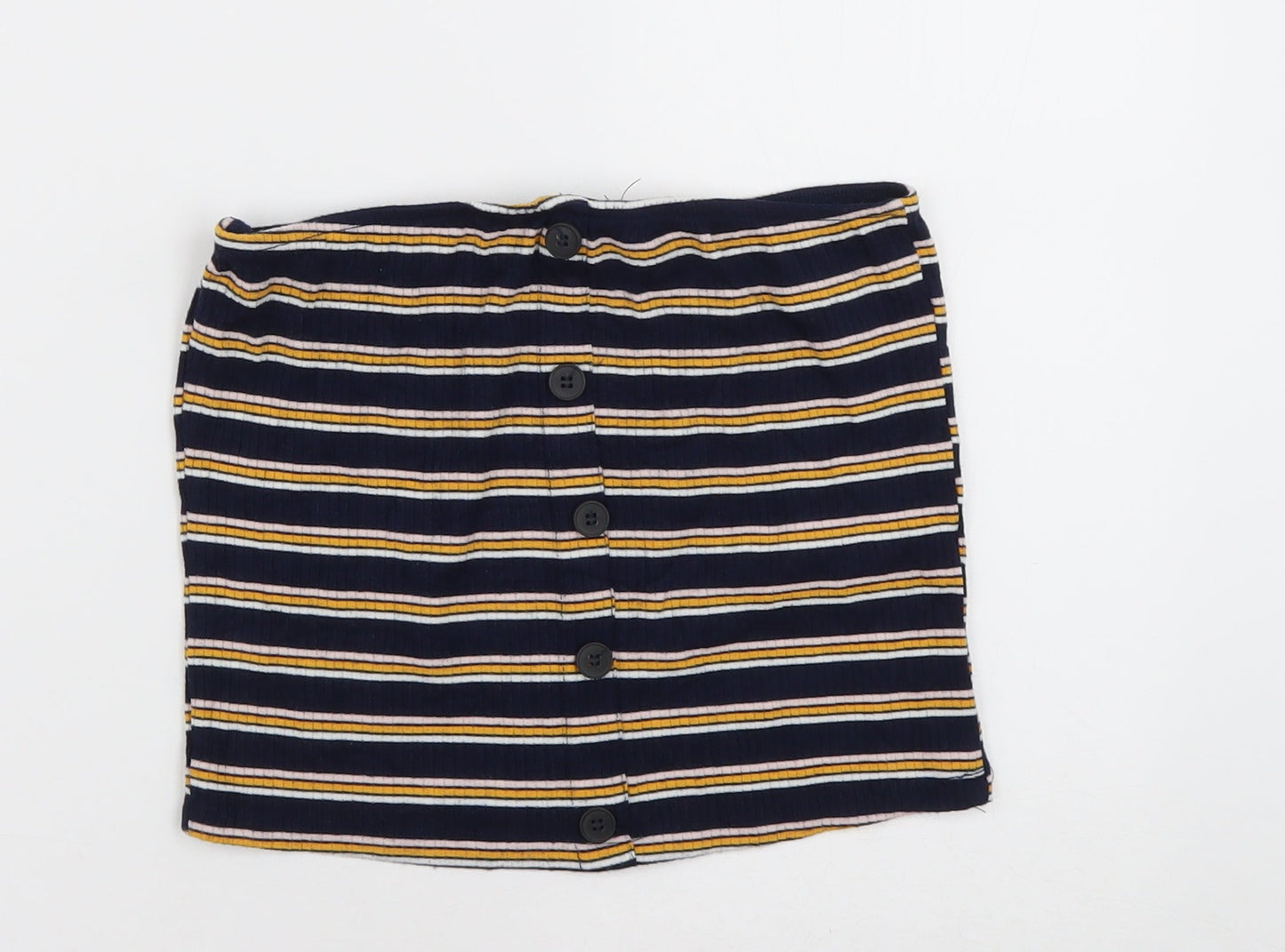 New Look Womens Blue Striped Polyester Tunic Tank Size 12 One Shoulder