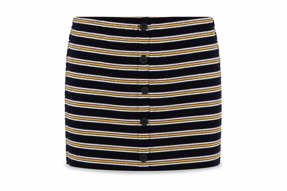 New Look Womens Blue Striped Polyester Tunic Tank Size 12 One Shoulder