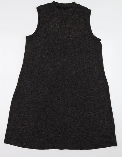 pe&co Womens Black  Polyester A-Line  Size 12  Halter Pullover - Sparkle