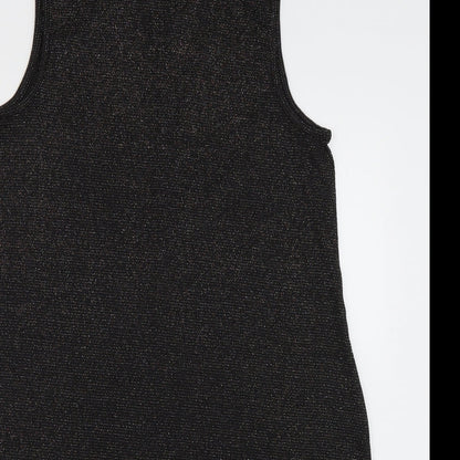 pe&co Womens Black  Polyester A-Line  Size 12  Halter Pullover - Sparkle
