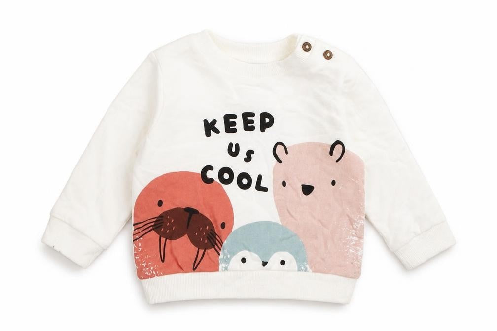 F&F Girls White  Cotton Pullover Jumper Size 3-6 Months  Pullover - keep us cool