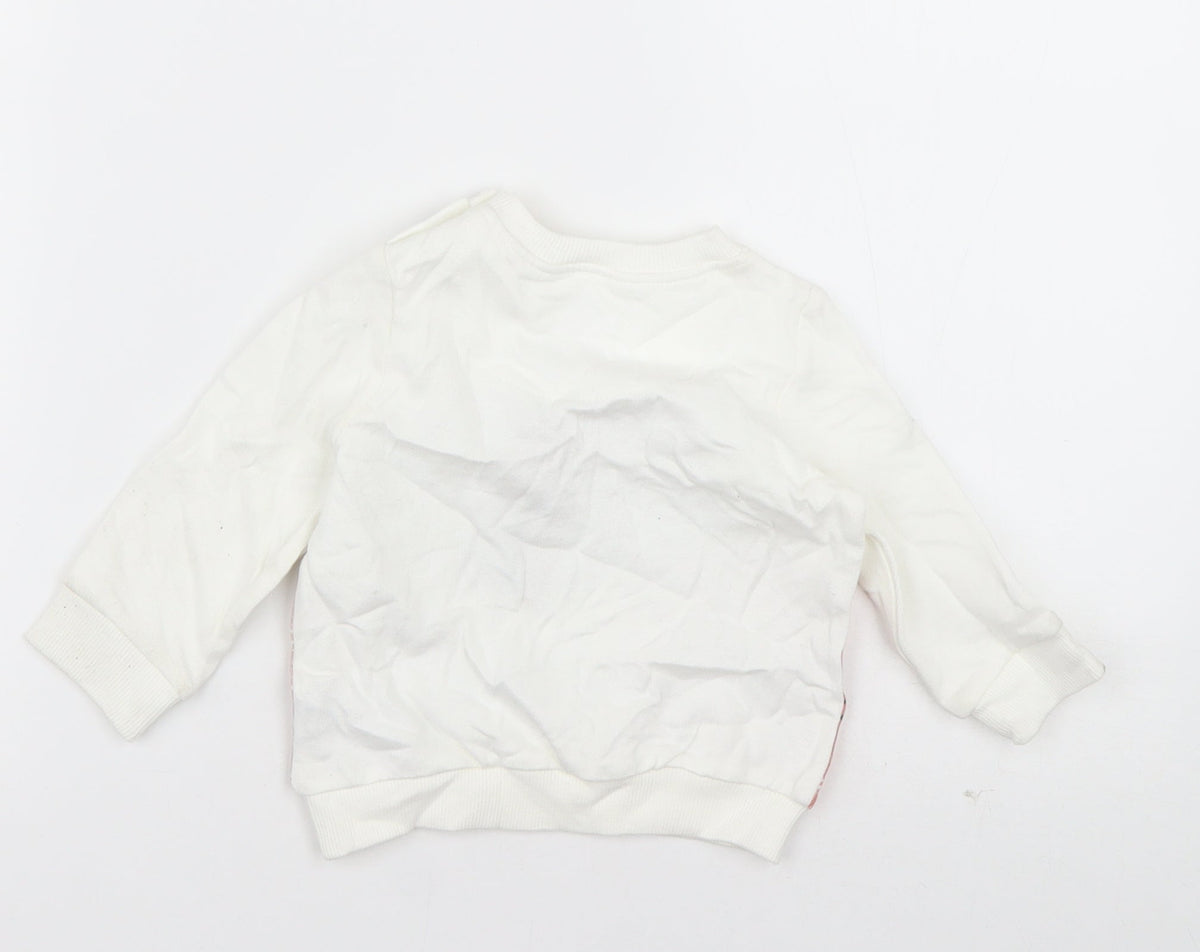 F&F Girls White  Cotton Pullover Jumper Size 3-6 Months  Pullover - keep us cool