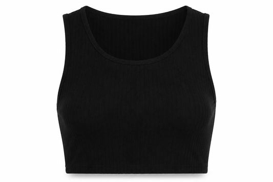 I SAW IT FIRST Womens Black  Polyester Cropped Tank Size 8 Scoop Neck