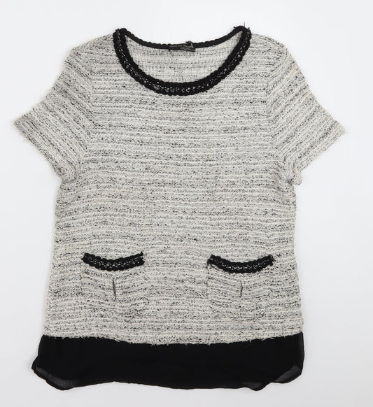 Zara Womens Beige  Cotton Pullover Sweatshirt Size S  Pullover