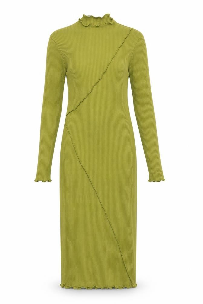 Primark Womens Green  Polyester Bodycon  Size 10  Mock Neck