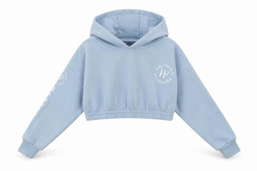 Holyfield Girls Blue  Cotton Pullover Hoodie Size 8-9 Years   - Cropped