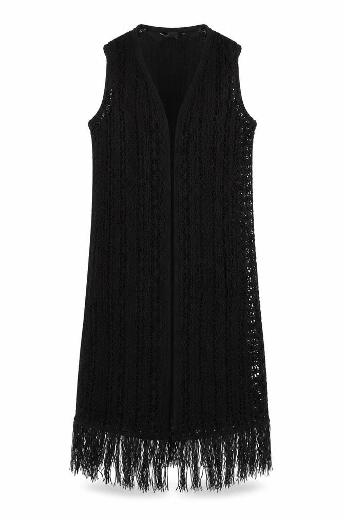 Primark Womens Black V-Neck  Polyester Vest Jumper Size 8