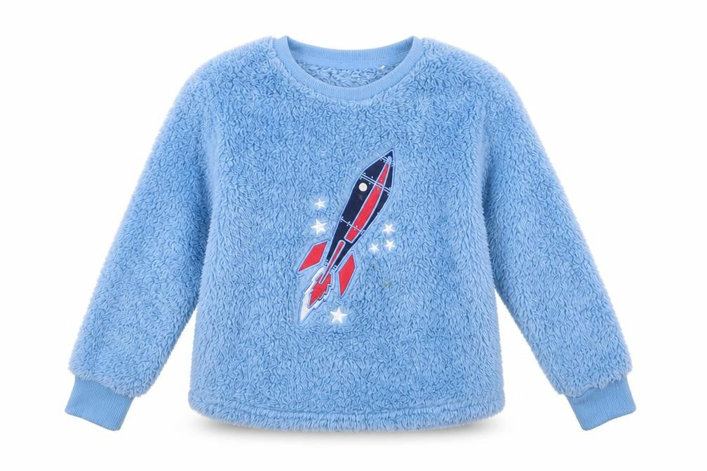 Lily & Dan Girls Blue  Polyester Top Lounge Pants Size 5-6 Years   - Rocket