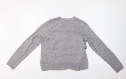Marks & Spencer Womens Grey Round Neck  Polyamide Cardigan Jumper Size 14