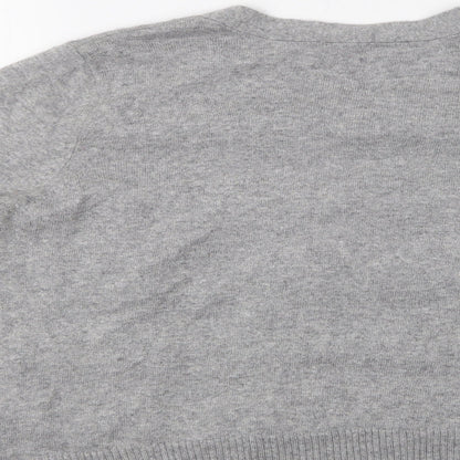 Marks & Spencer Womens Grey Round Neck  Polyamide Cardigan Jumper Size 14