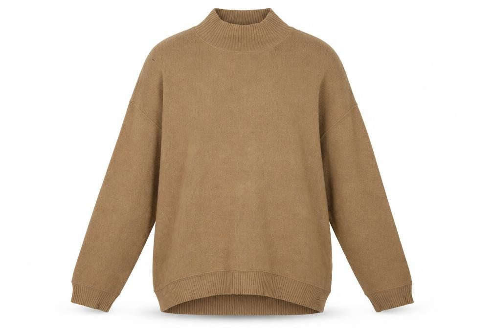 New Look Womens Beige Mock Neck  Viscose Pullover Jumper Size M