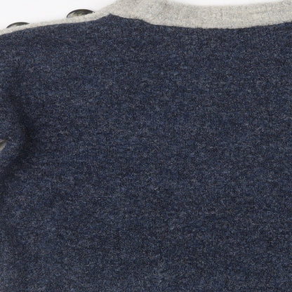 Marks & Spencer Womens Grey Crew Neck  Acrylic Pullover Jumper Size S