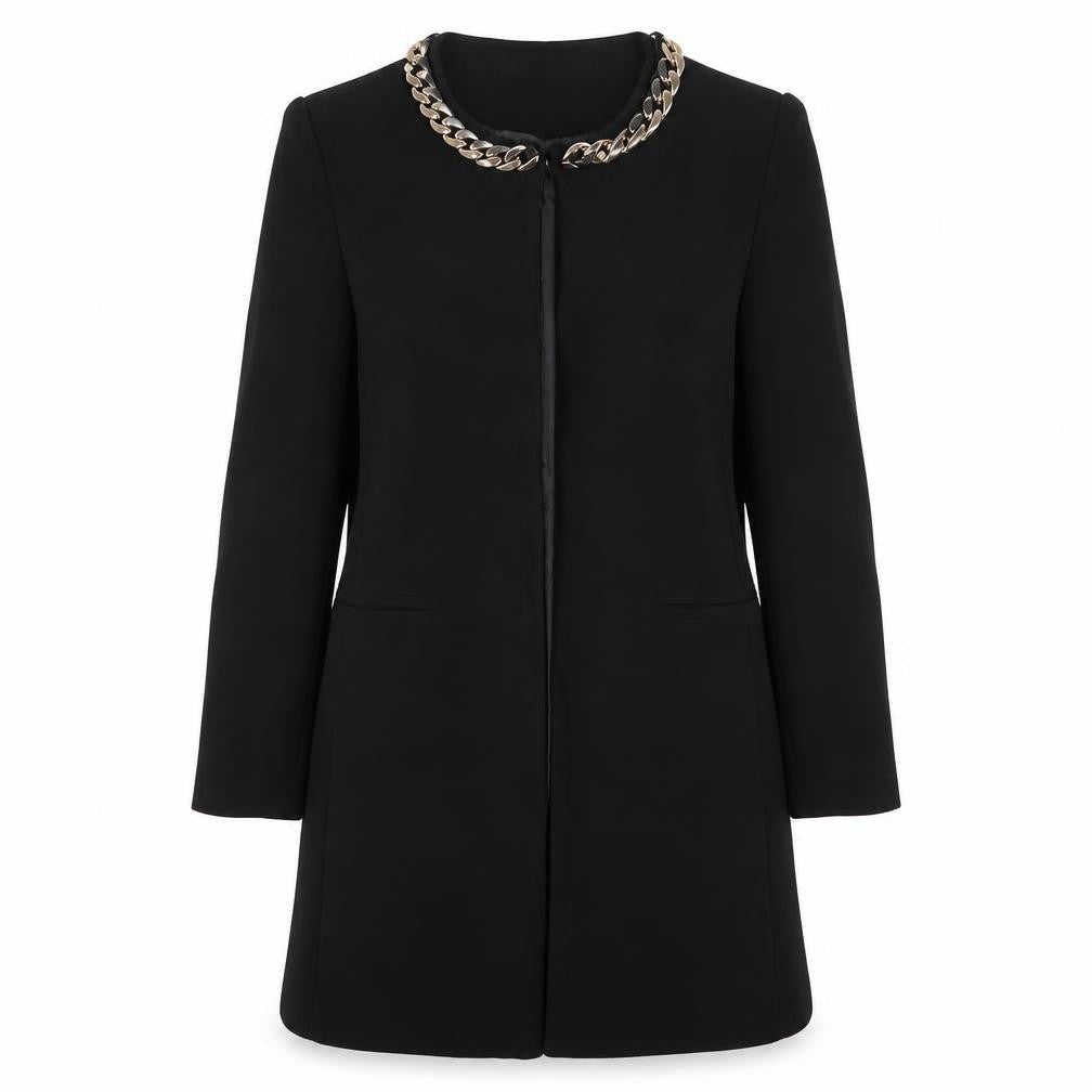 Missguided Womens Black   Overcoat Blazer Size 8  Hook & Eye