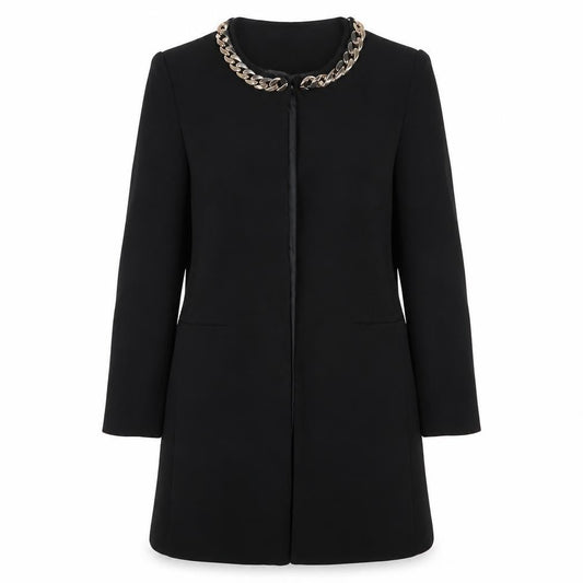 Missguided Womens Black   Overcoat Blazer Size 8  Hook & Eye