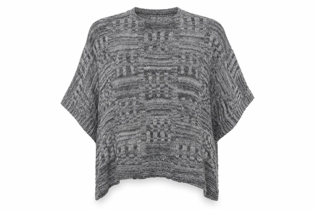 Italian Lines Womens Grey Round Neck  Acrylic Pullover Jumper One Size
