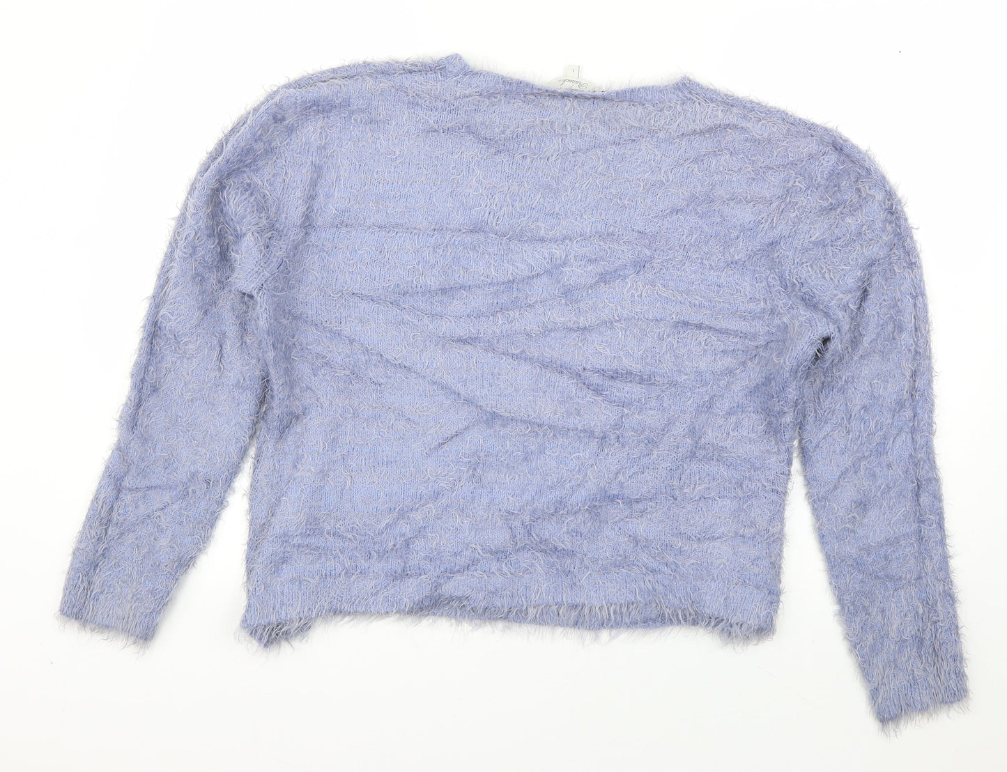 Peacocks Womens Blue Boat Neck  Nylon Pullover Jumper Size L