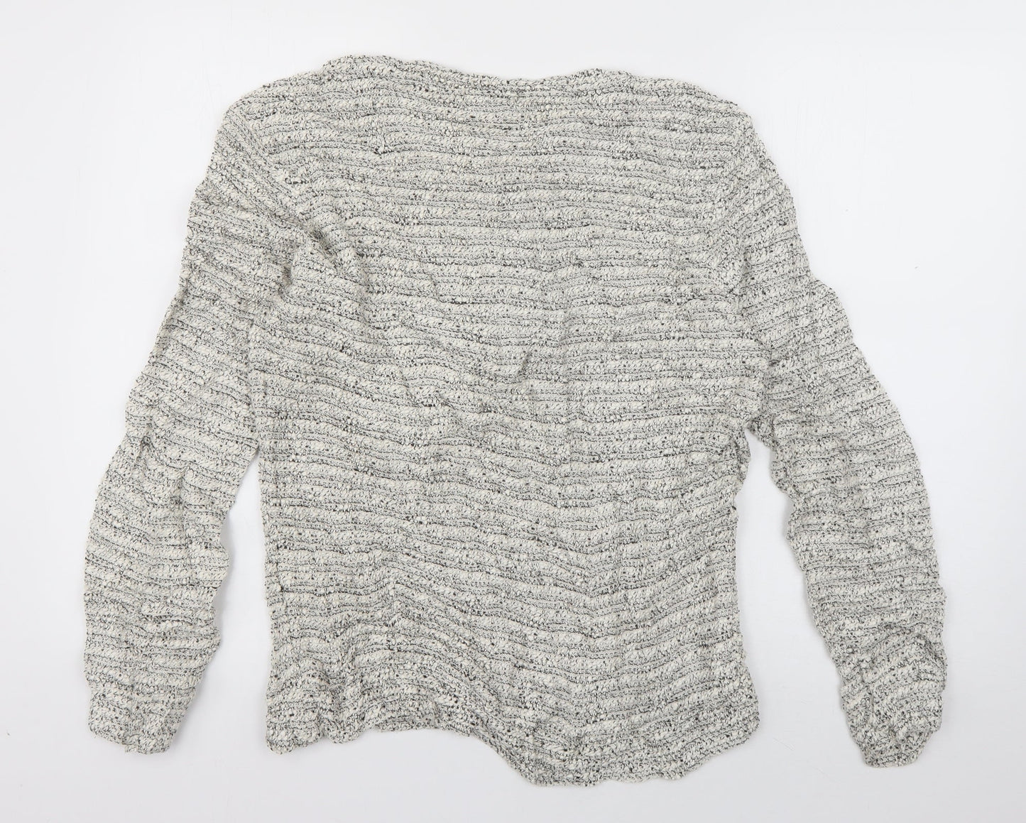 Topman Womens Ivory Boat Neck Striped Cotton Pullover Jumper Size M