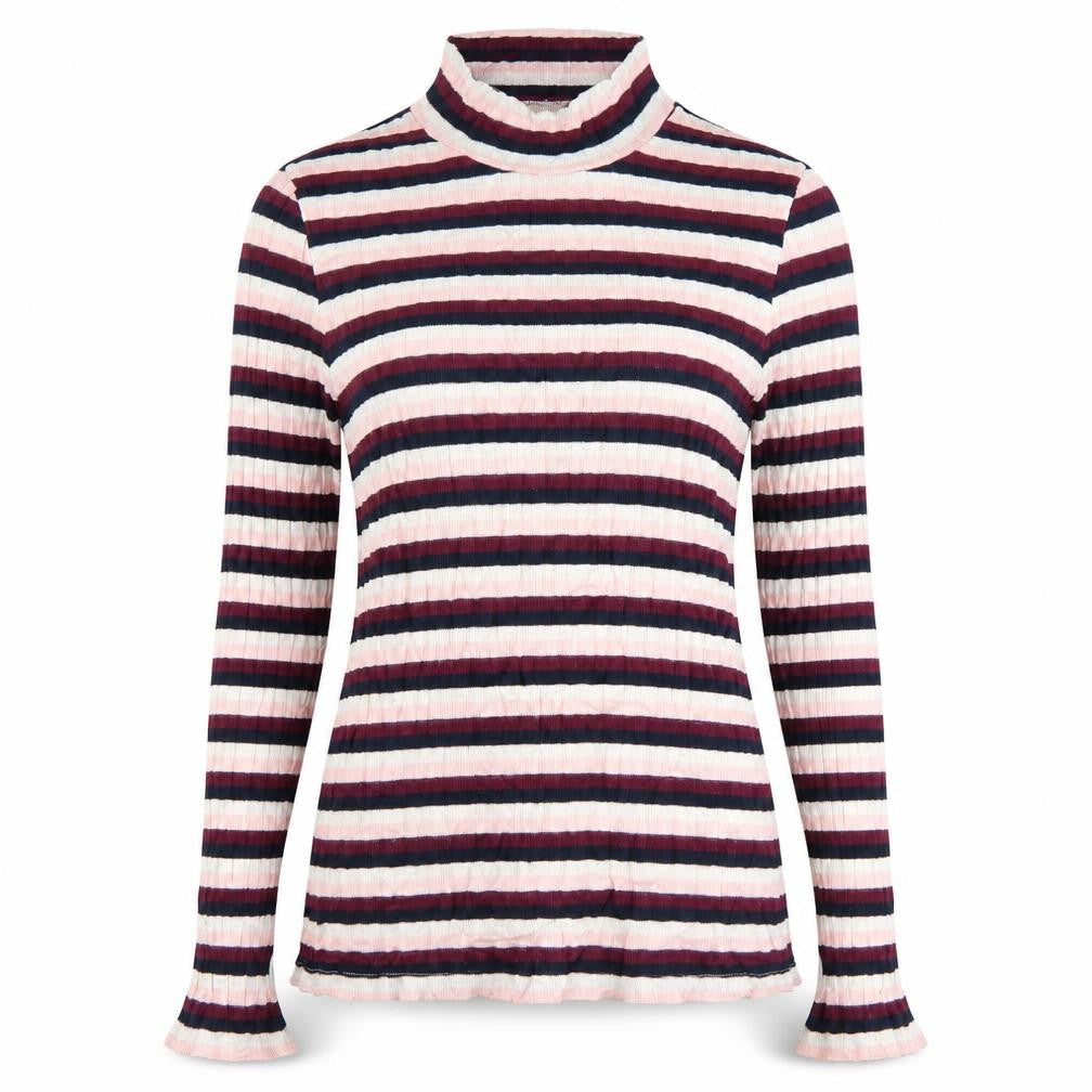 Maison de Nimes Womens Multicoloured High Neck Striped Viscose Pullover Jumper Size 14