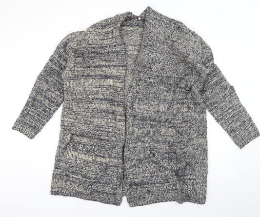 Preworn Womens Blue V-Neck  Wool Cardigan Jumper Size S