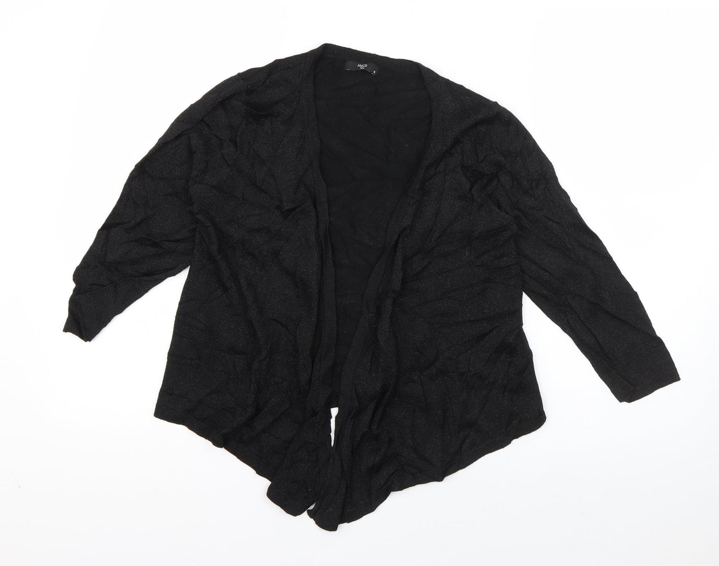 M&Co Womens Black V-Neck  Viscose Cardigan Jumper Size 12