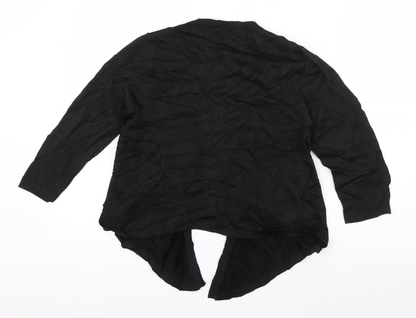 M&Co Womens Black V-Neck  Viscose Cardigan Jumper Size 12