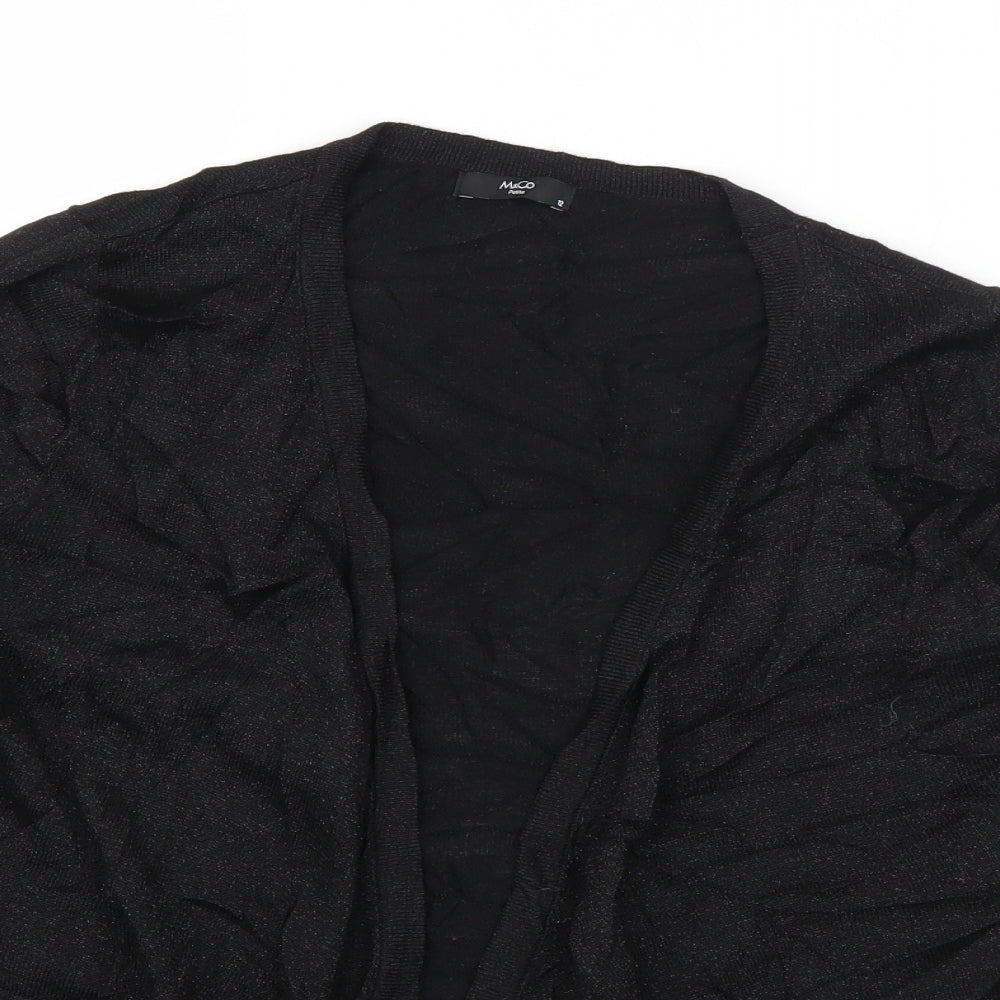 M&Co Womens Black V-Neck  Viscose Cardigan Jumper Size 12