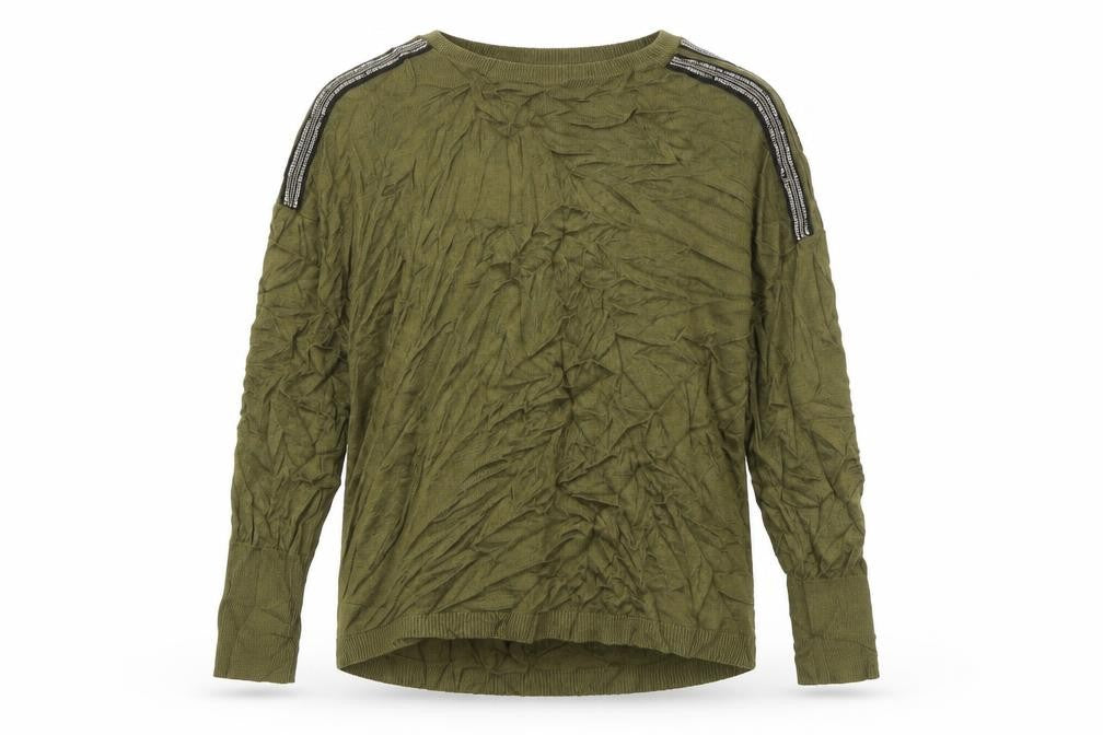 Oasis Womens Green Crew Neck  Viscose Pullover Jumper Size XS