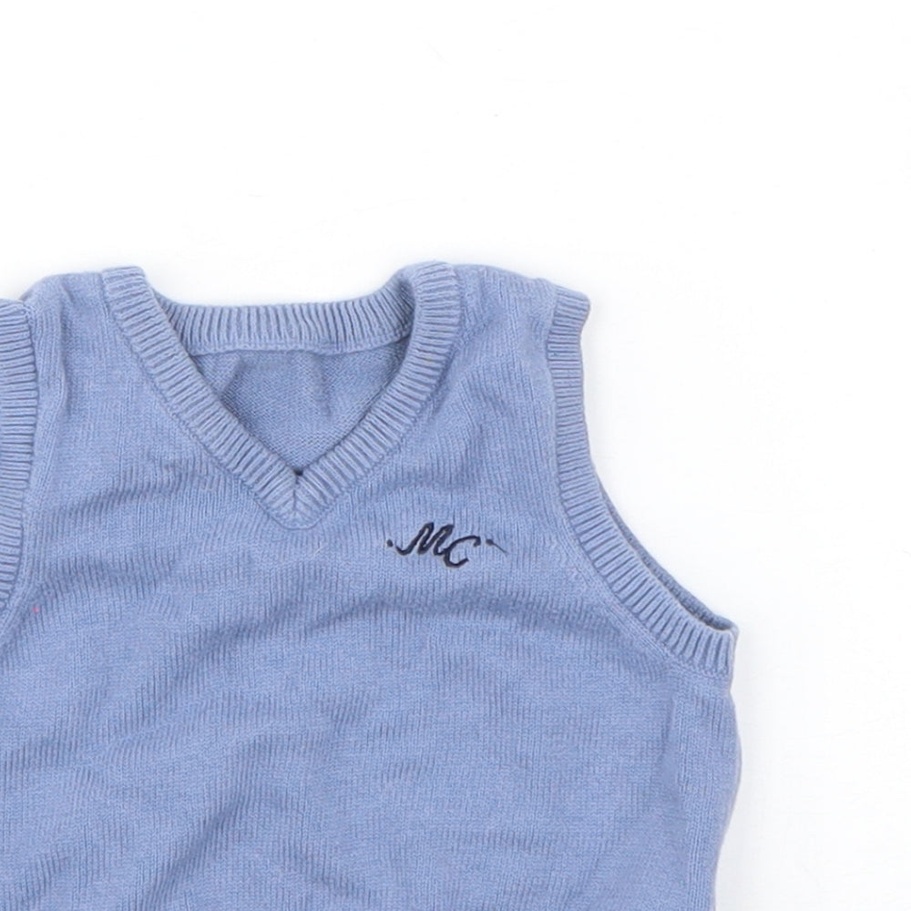 Mothercare Boys Blue  Cotton Pullover Jumper Size 0-3 Months  Pullover