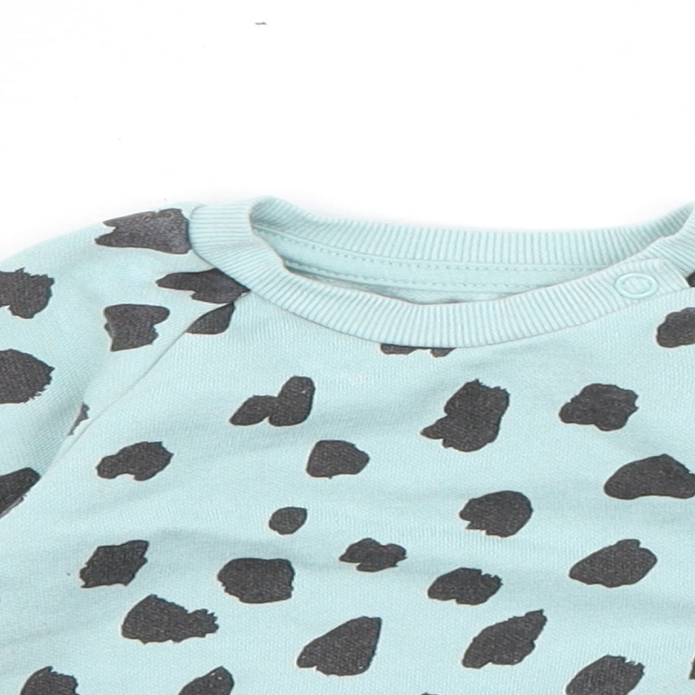 Primark Girls Blue Geometric Cotton Pullover Jumper Size 3-6 Months  Pullover