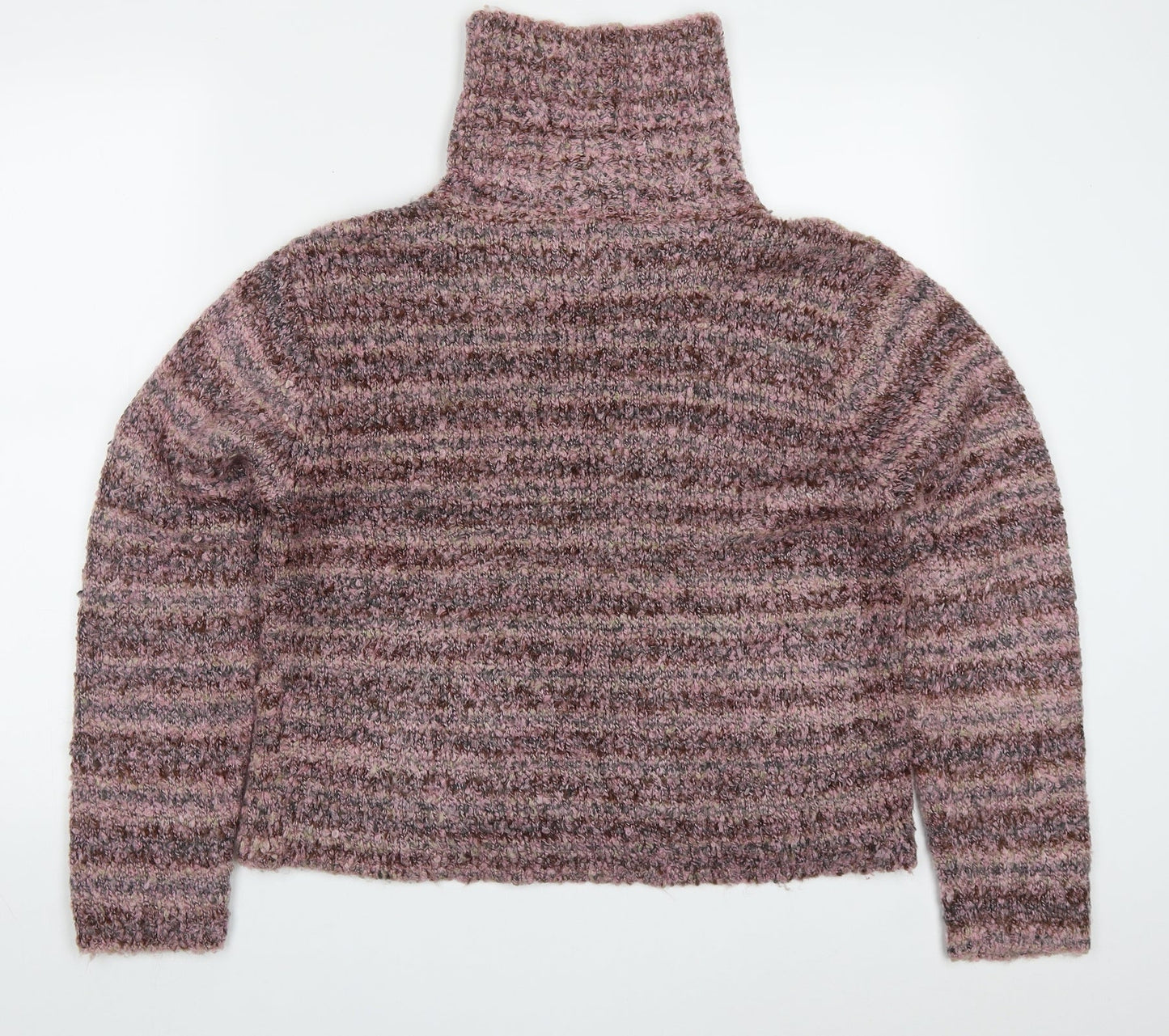 Kasper Knits Womens Pink High Neck  Acrylic Pullover Jumper Size XL