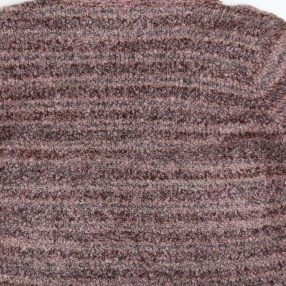 Kasper Knits Womens Pink High Neck  Acrylic Pullover Jumper Size XL