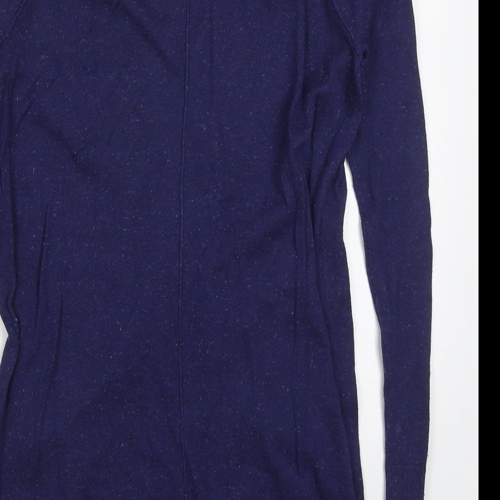 TU Womens Blue V-Neck  Cotton Cardigan Jumper Size 8