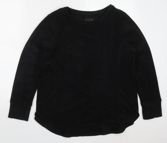 Cuddle Duds Womens Black Solid Polyester Top Pyjama Top Size L