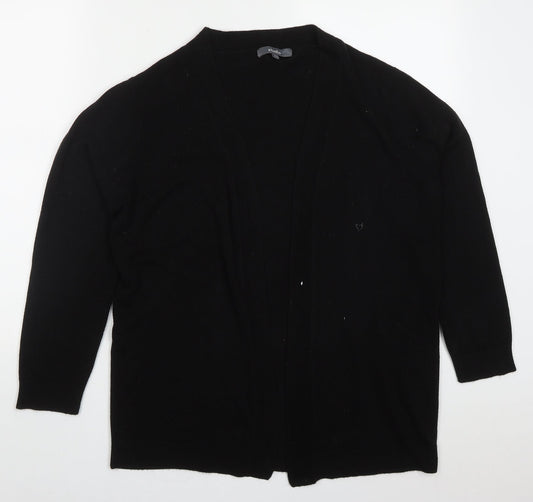 Studio Womens Black V-Neck  Acrylic Cardigan Jumper Size 12