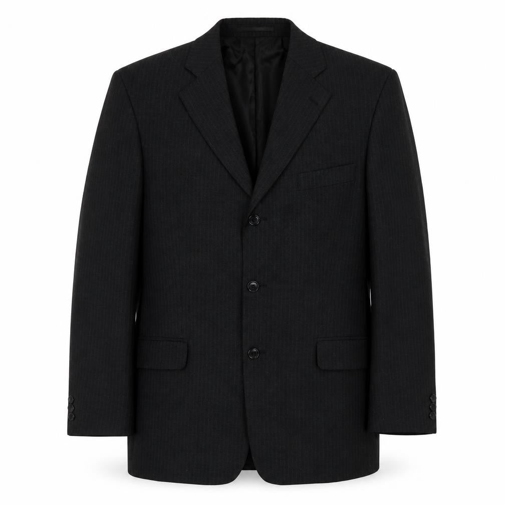 C&A Mens Grey Striped Polyester Jacket Suit Jacket Size 42