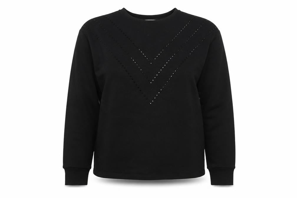 TU Womens Black Chevron Polyester Pullover Sweatshirt Size 8  Pullover