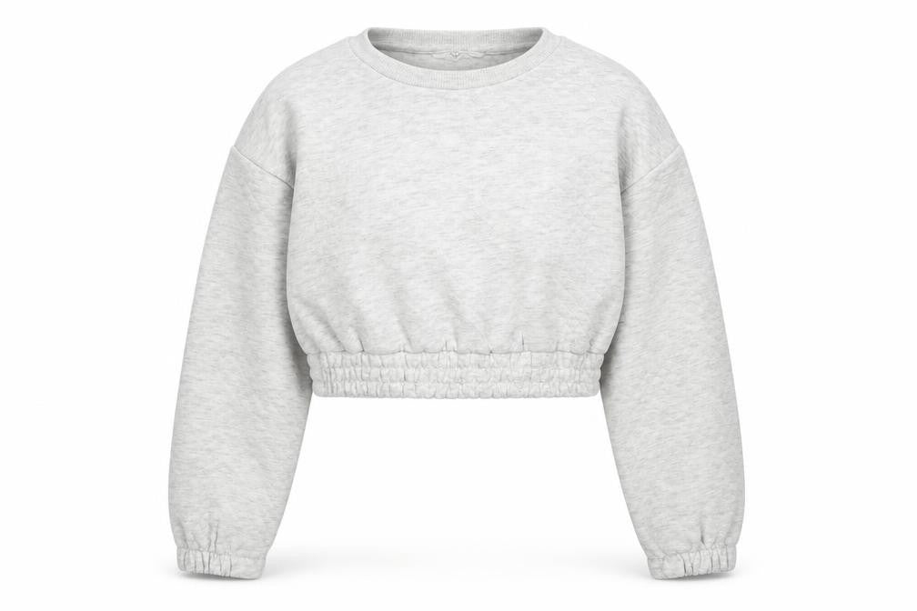 Candy Couture Girls Grey  Polyester Pullover Sweatshirt Size 9 Years   - Cropepd