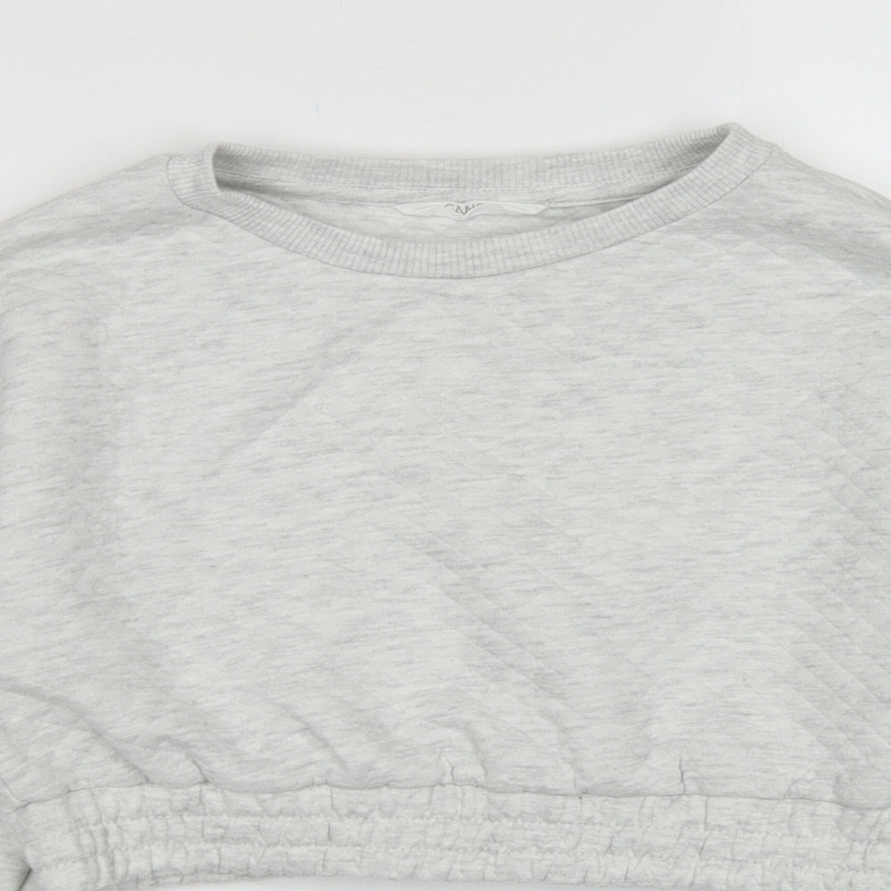 Candy Couture Girls Grey  Polyester Pullover Sweatshirt Size 9 Years   - Cropepd